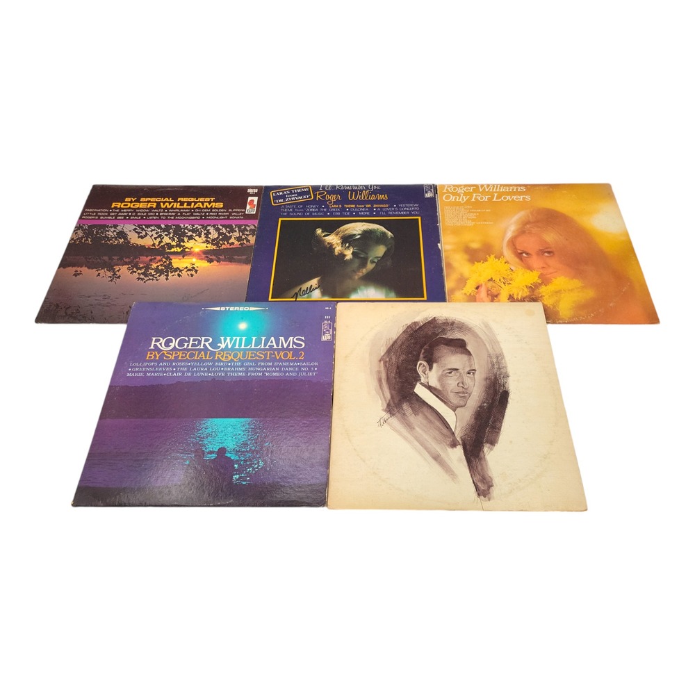 Vintage Roger Williams Vinyl LP 5 Record Bundle